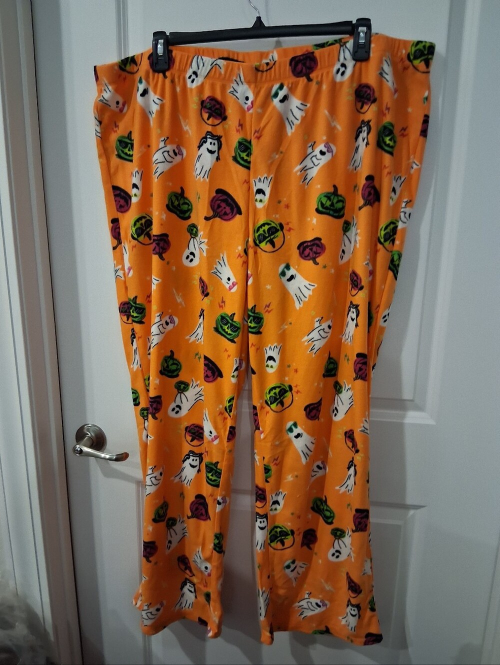 NEW HALLOWEEN Orange Ghost & Pumpkin Pajama Pants Lady's PLUS 3X